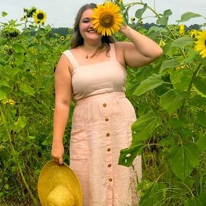 Linen Pink Sun Dress